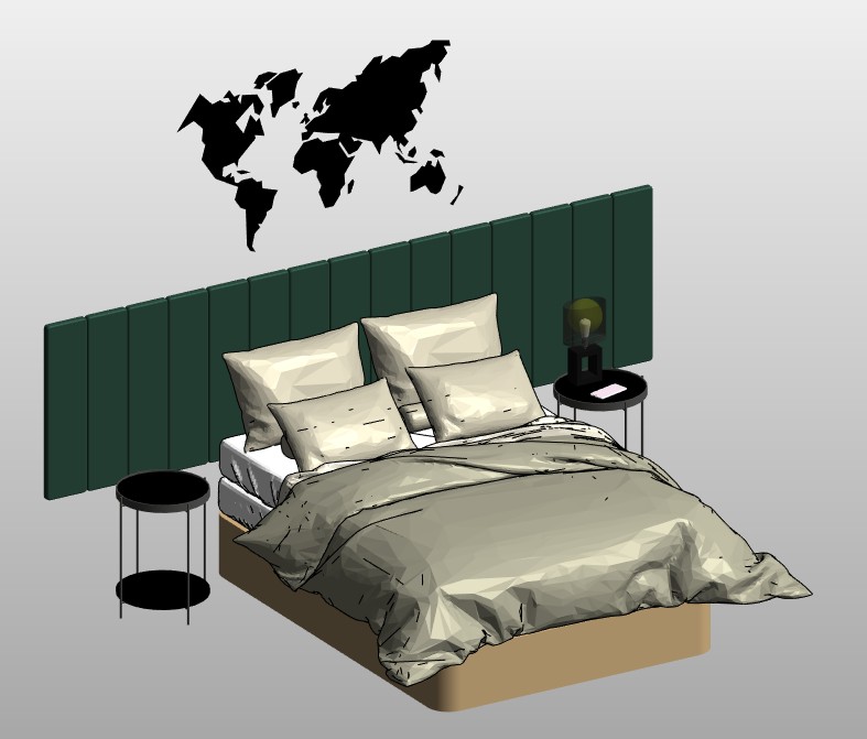 Bedroom set with panel headboard