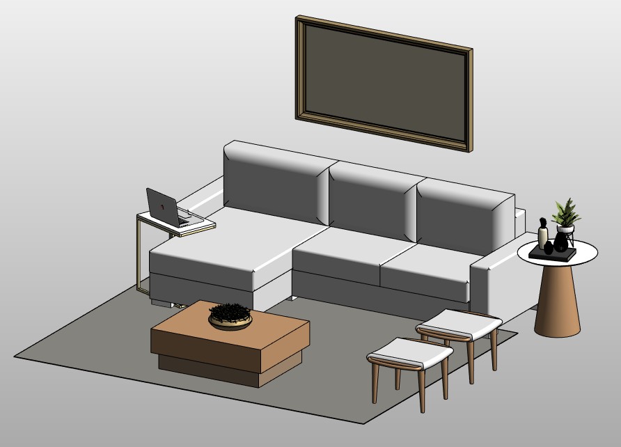 Sectional sofa with coffee table