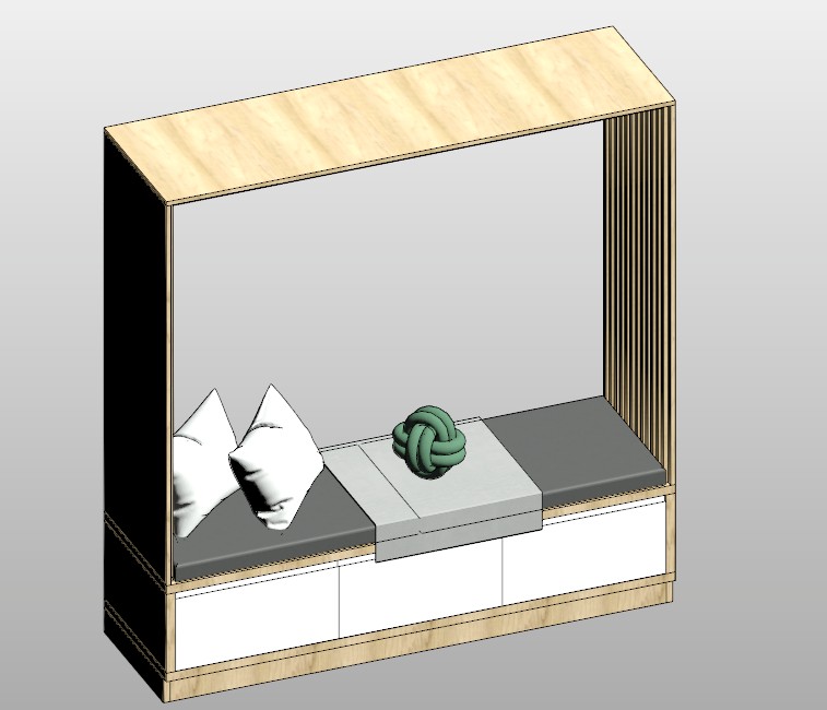 Built-in window seat with storage