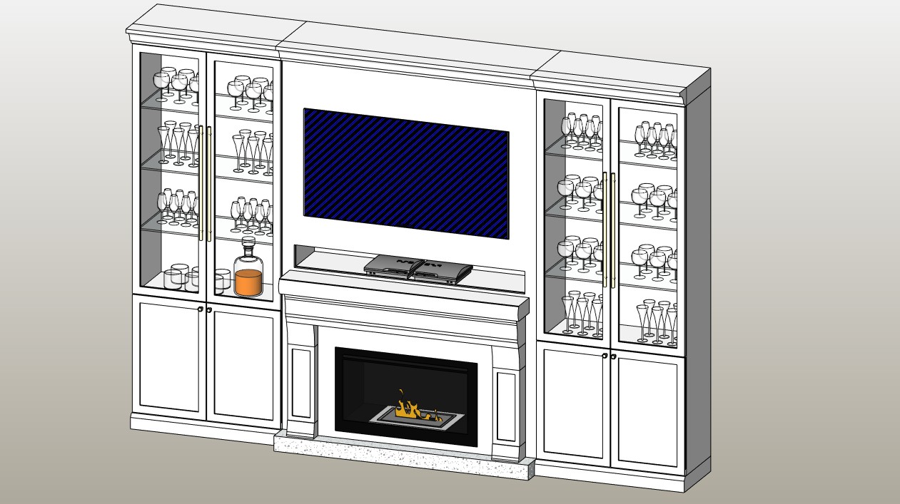 Home theater cabinet with fireplace 1 Home theater cabinet with fireplace