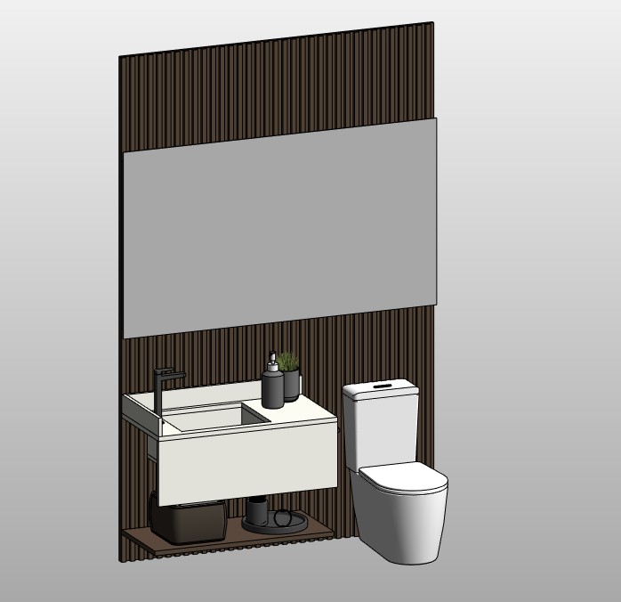 Powder room with vanity and toilet