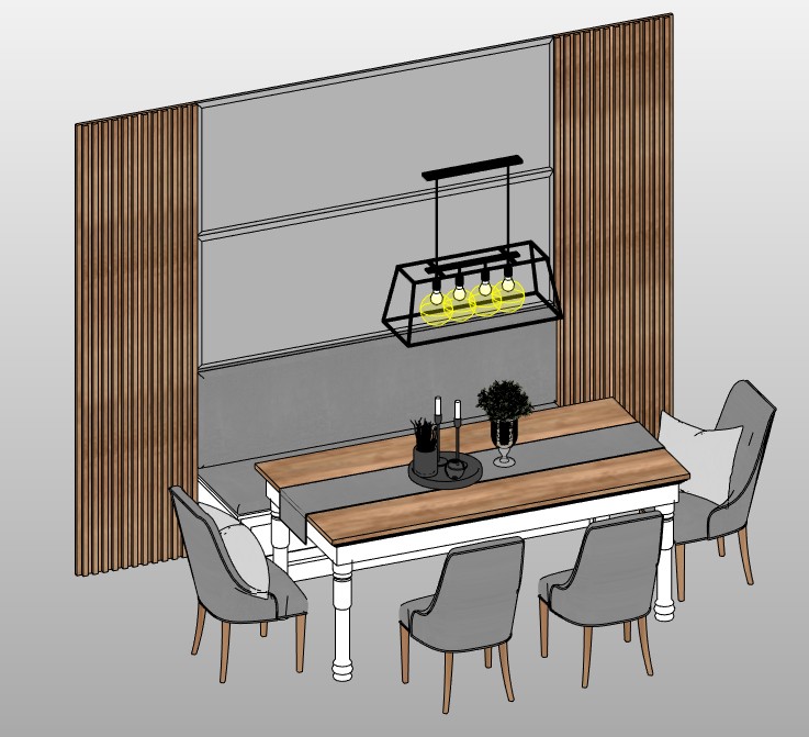 Dining table with 6 gray chairs 1 Dining table with 6 gray chairs