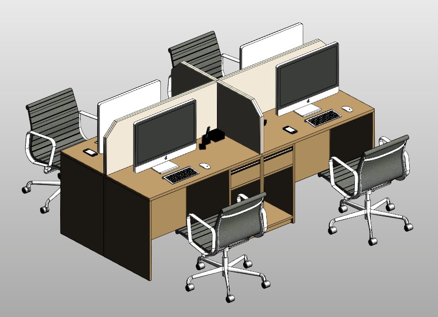 Office workstation for 4 people
