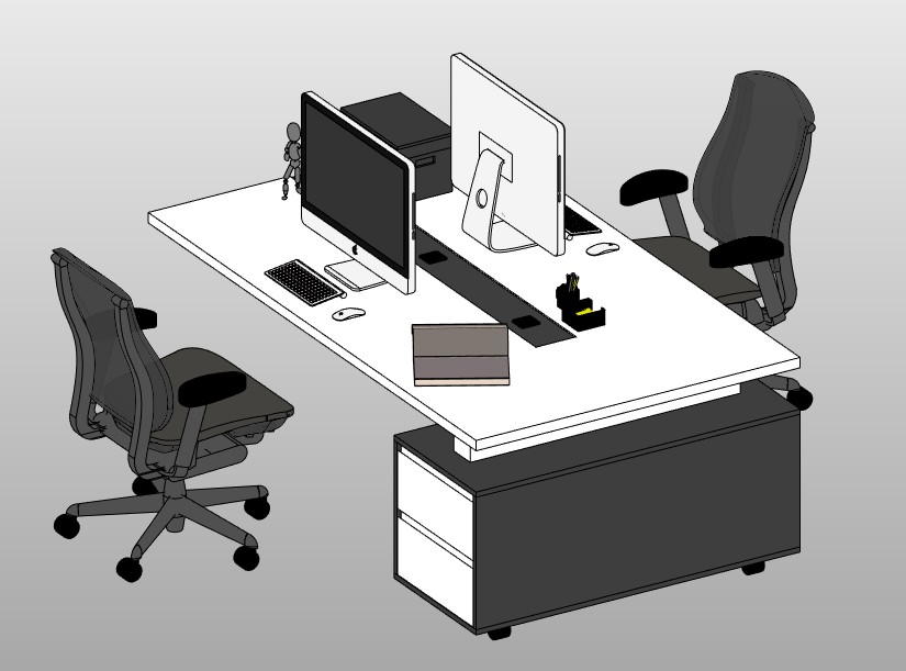 Two-person workstation with desk