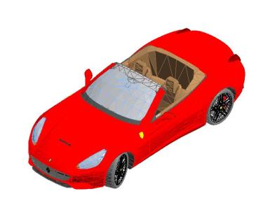 3d ferrari convertible car