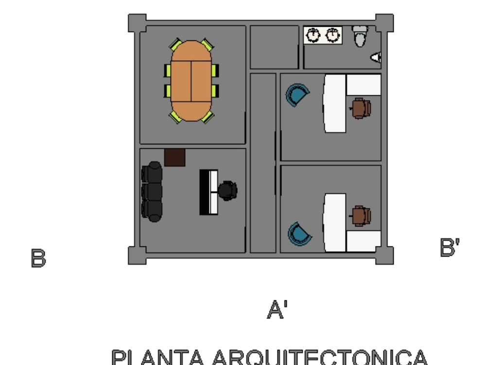 Architectural floor of a small office