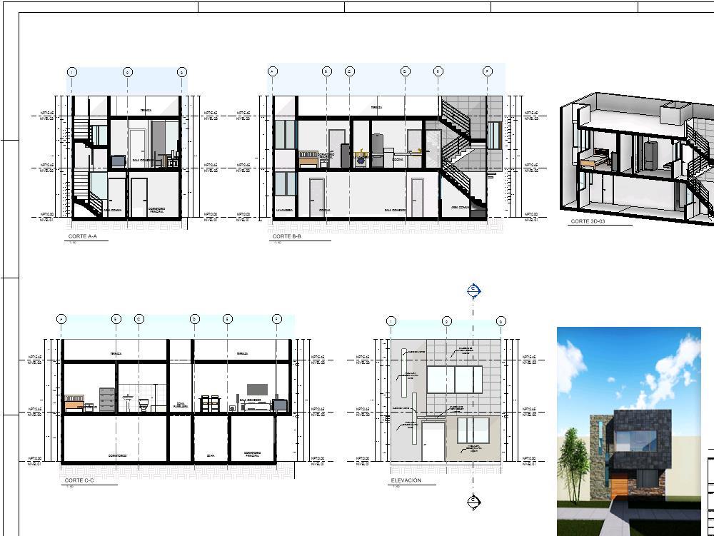 Expansion of a detached house - revit