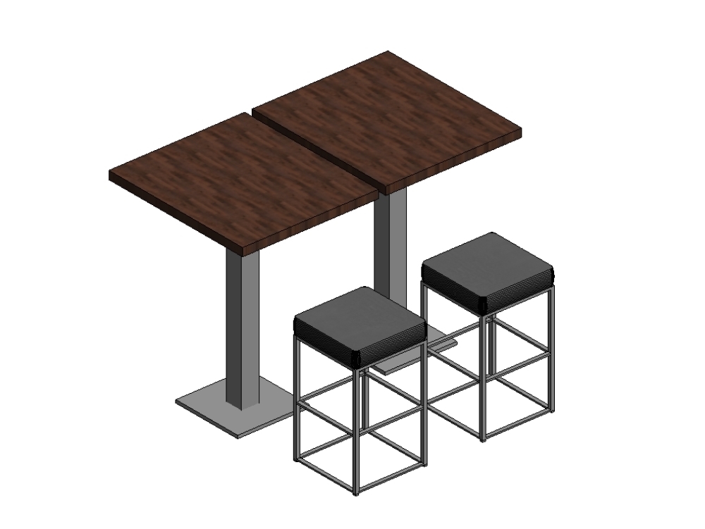 Table And Chairs For Restaurant Or Cafeteria In Revit | Library Revit