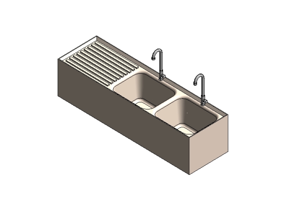 Double Sink with Draining Board