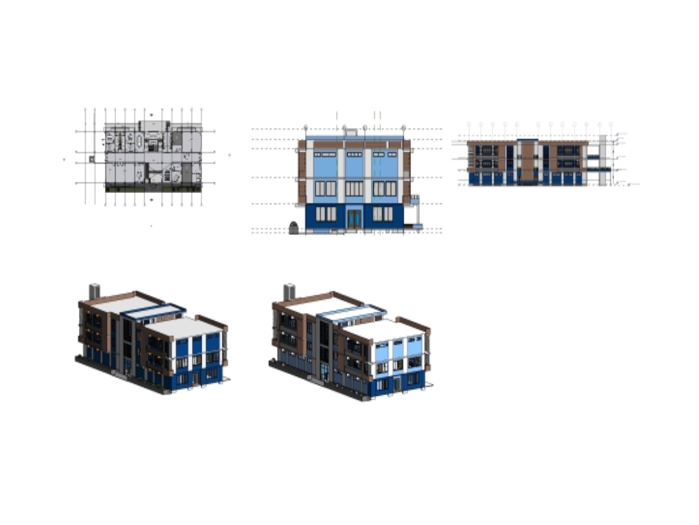 3 level college in revit