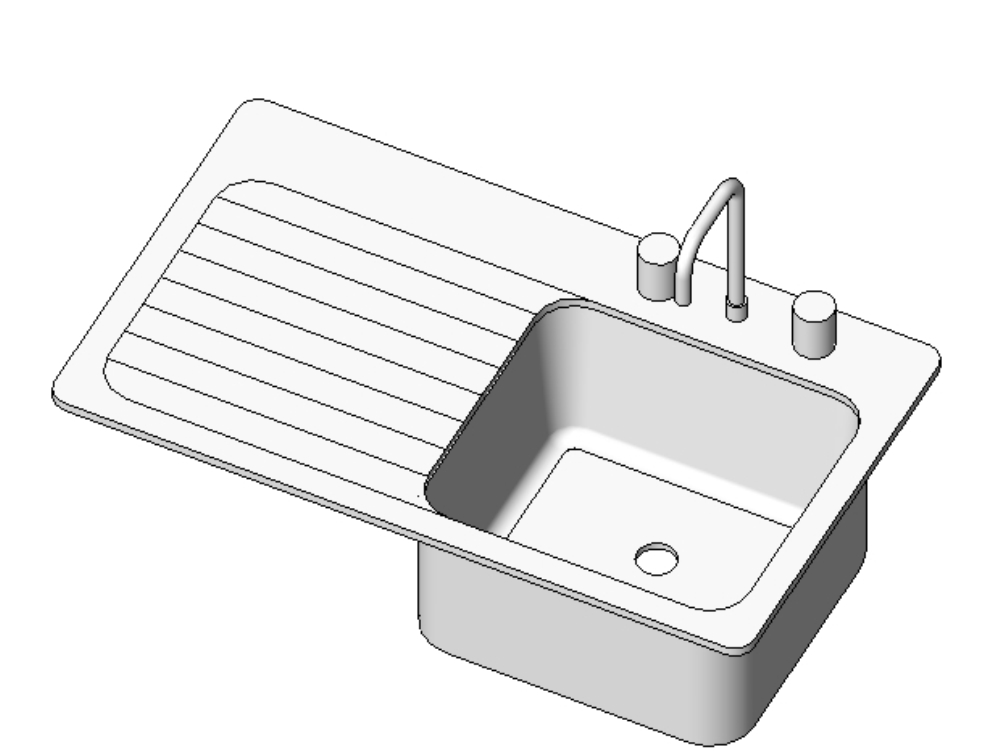 Single Basin Kitchen Sink with Draining Board