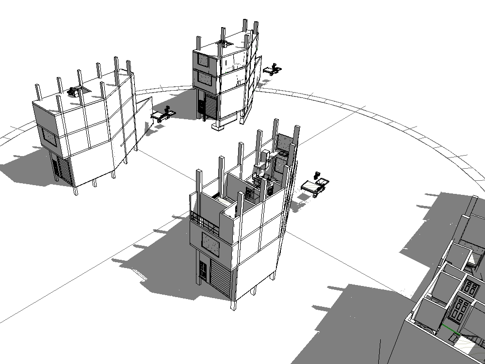 Architecture 3 floors regular ground - revit 2018