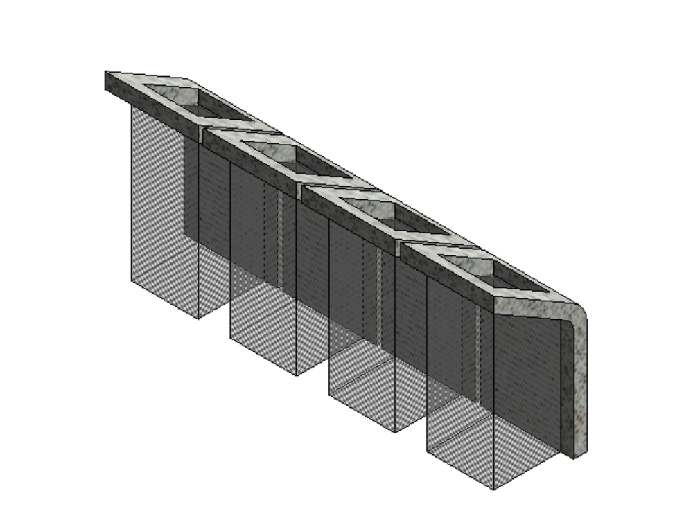 Modern parametric trash can modeled in revit.