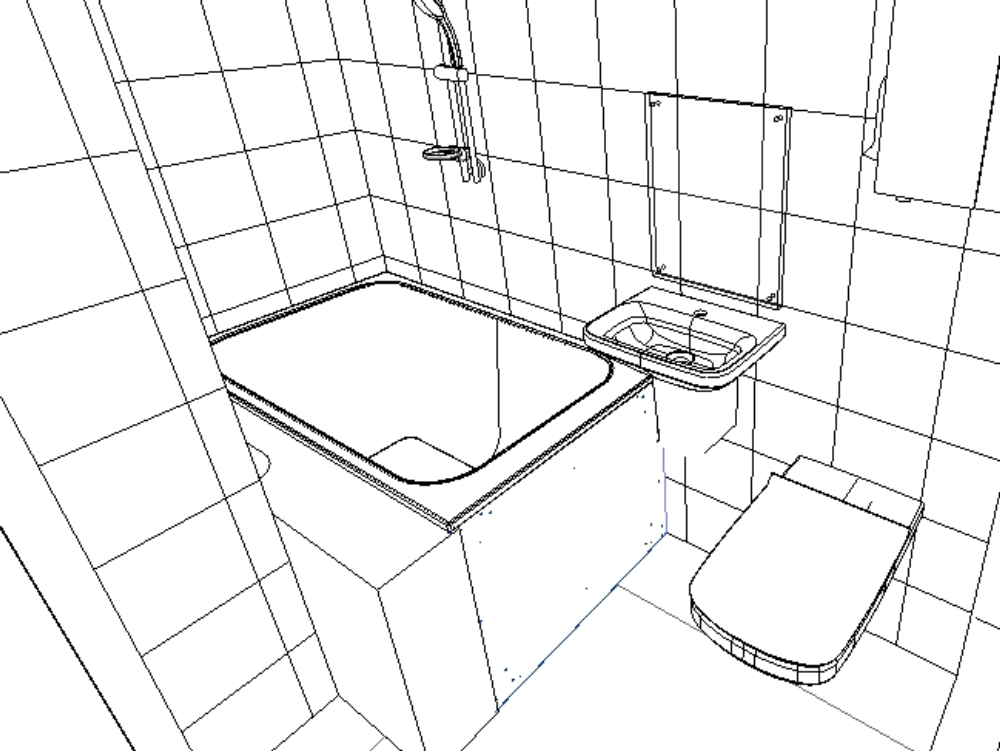 Small bathroom project revit file.