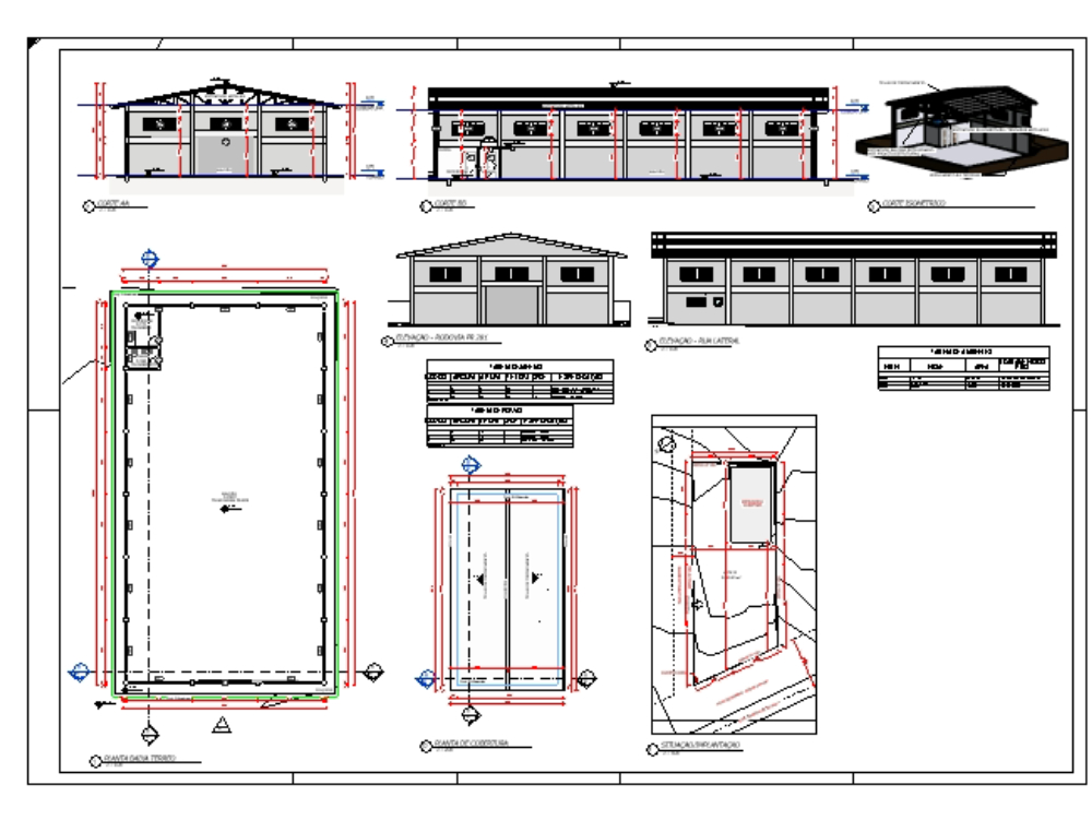 Industrial shed in reinforced concrete and metal scissors