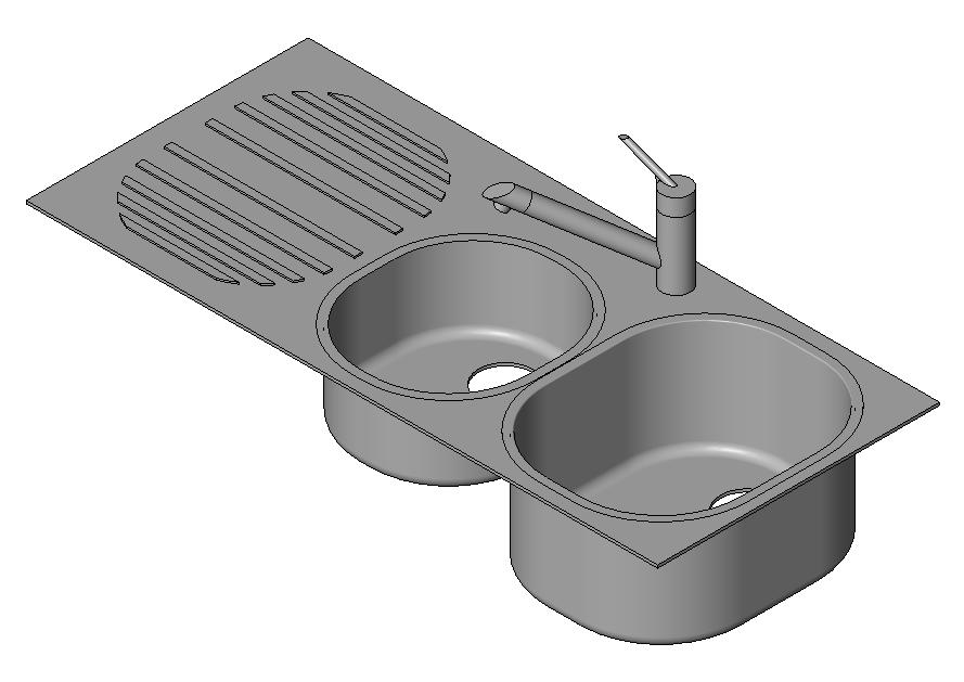 Dual Basin Kitchen Sink with Drainer