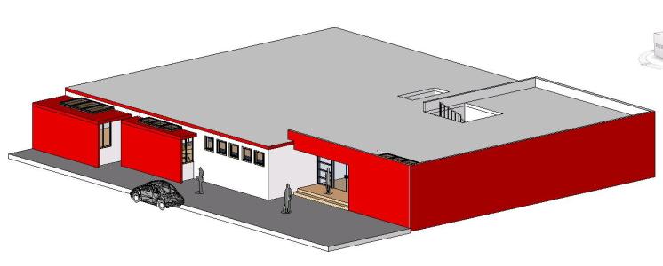 Municipal housing in autocad 3d .