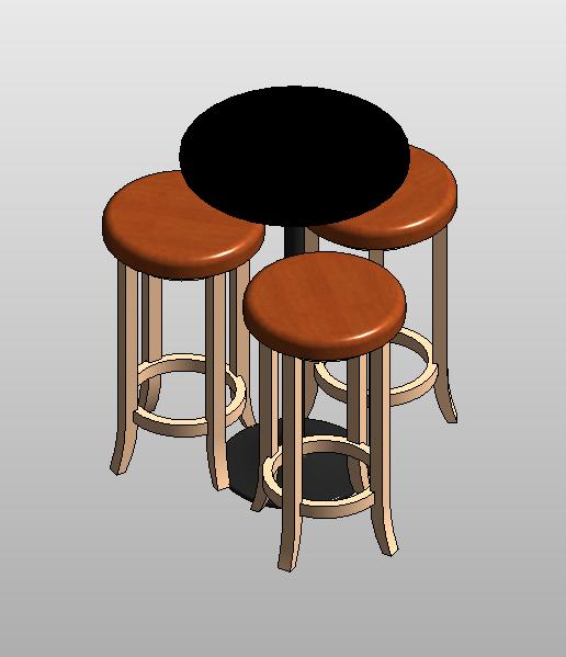 Table And Chairs For Restaurant Or Cafeteria In Revit | Library Revit