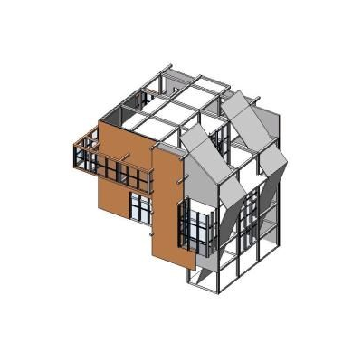 House in slope 3d
