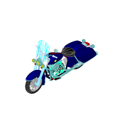 Ducati 998 motorcycle realistic 3D 21 Blue Touring Motorcycle