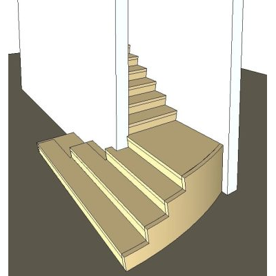 L‑Shaped Stair with Wide Starter Steps