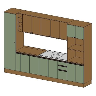Sleek Modular Kitchen Cabinet Set