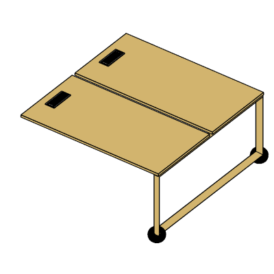 04-VP SPINE Double desks width 160cm with support to spine modules
