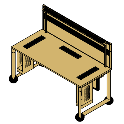 Modern Rectangular Desk with Storage