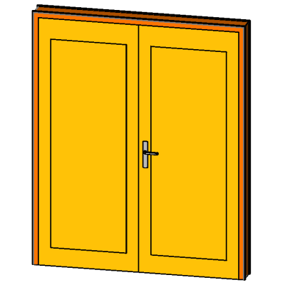 Elegant Glass Panel Double Door