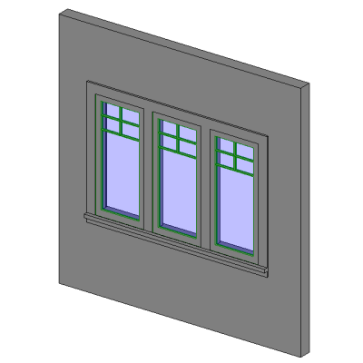 Craftsman Triple Casement Window 7663