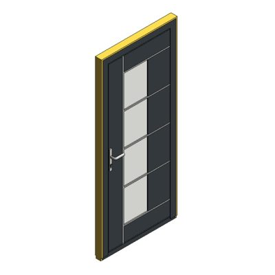Single door with modern geometric panels