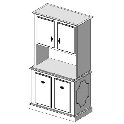 Colonial cabinet with detailed brass pulls