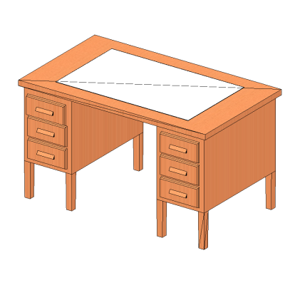 Desk 813x1397mm with 6 drawers (1)