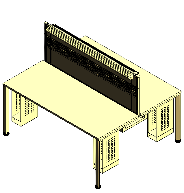 05-VP ST Double desks with recessed middle leg 138cm width