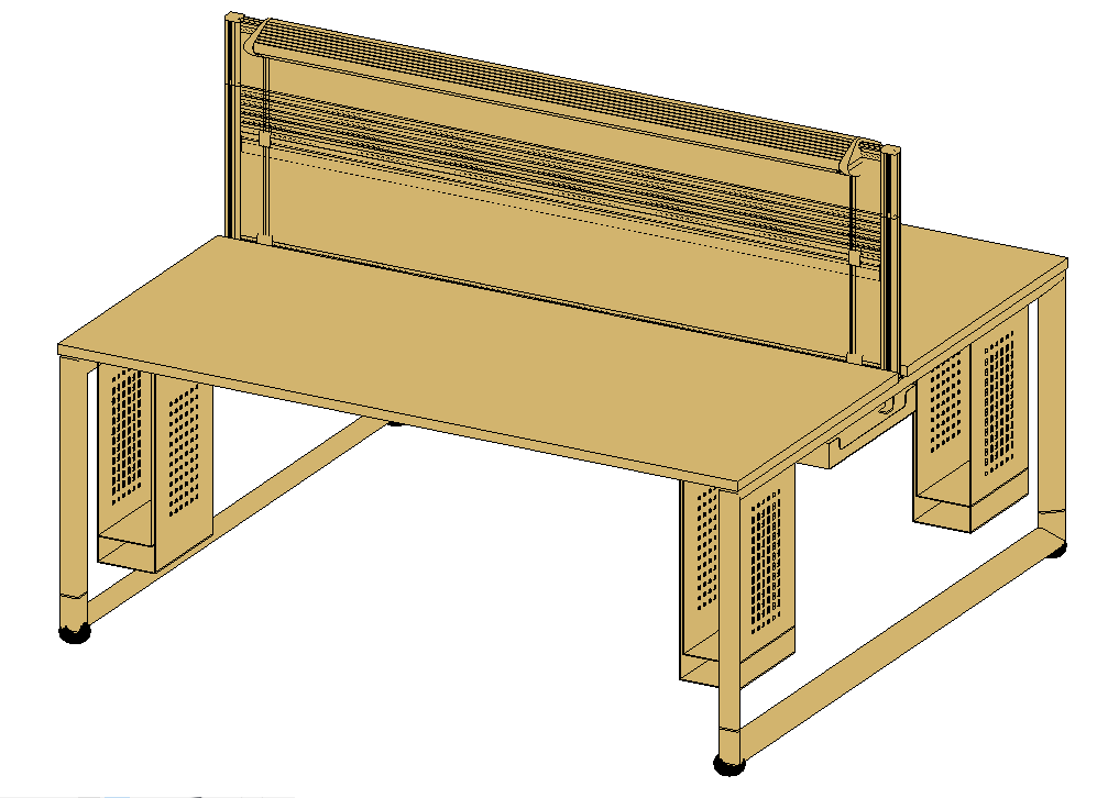 05-VP ST Double desks with recessed middle leg 160cm width