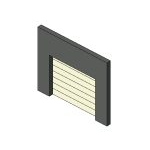 Sectional garage door with modern panels