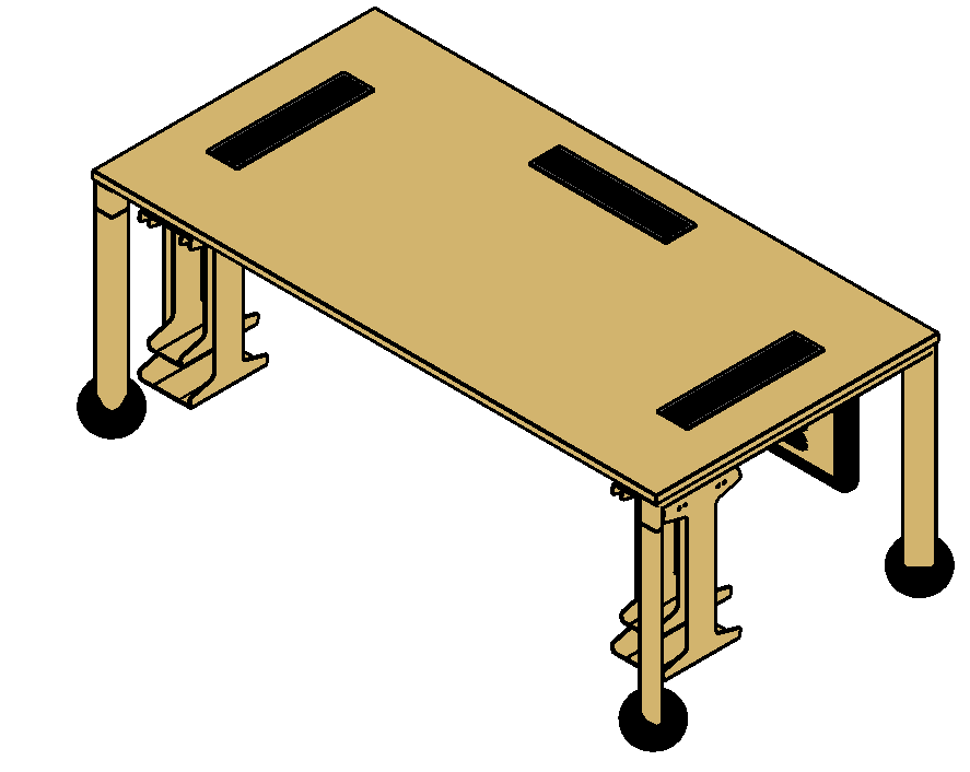06-VP 60 Rectangular desks with desk-support credenza unit