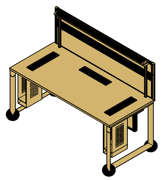 06-VP ST Rectangular desks with desk-support credenza unit
