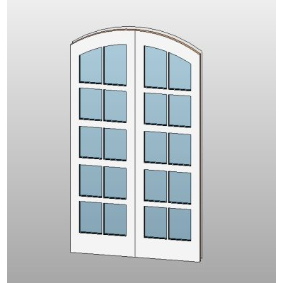 Arched door with detailed wood and iron 5 Arched door with 20 detailed glass panes