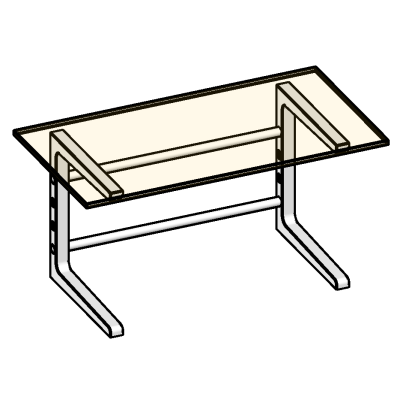 Glass top desk 2523