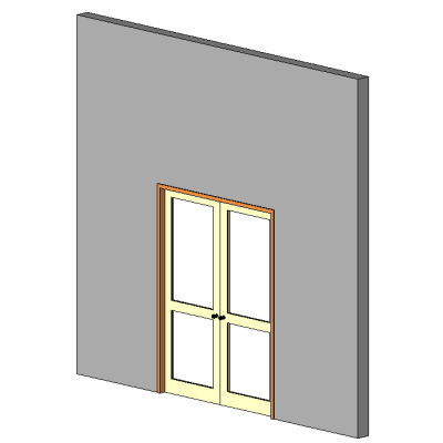 Double Pocket Door With Glass 2495