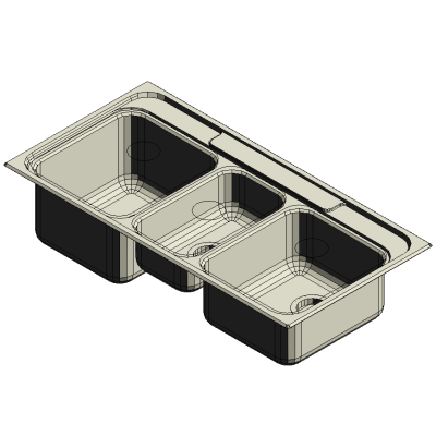 Kohler - K-3248-1 Ballad Triple Basin Sink 1328