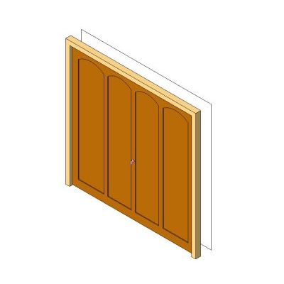 Garage door with 4 arched panels