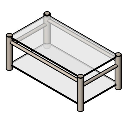 Table - Glass and tubular frame