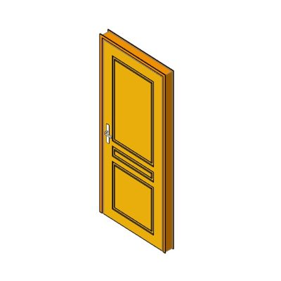 Wooden interior door with detailed panels