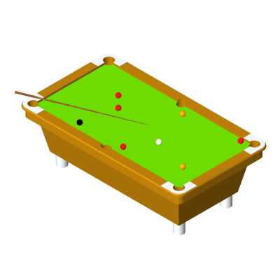 Classic Snooker Table with Balls