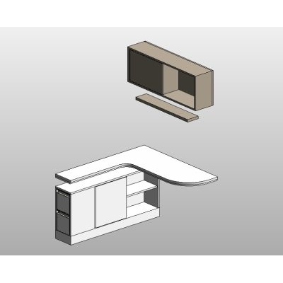 Office Desk with Storage and Wall Cabinet