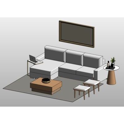 Sectional sofa with coffee table