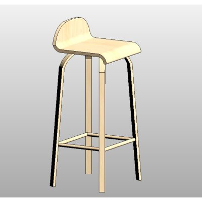 Minimalist Wooden Bar Stool