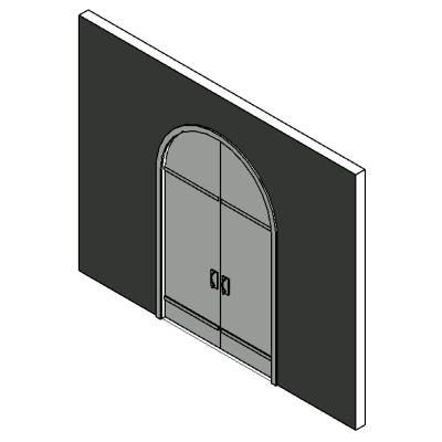 Double door with modern arched top